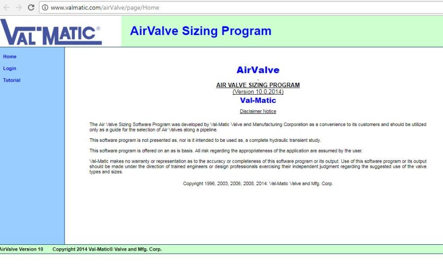Air Valve Sizing Program